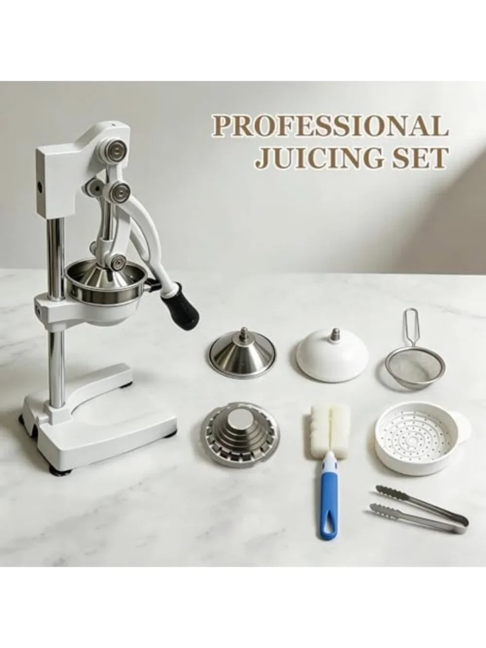 2-in-1 Citrus Juicer & Lemon Squeezer with Suction Base for Easy Juice
